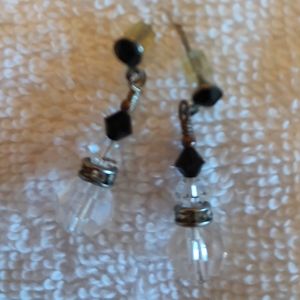 Swarovski crystal silver post one pair earrings
